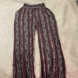 Kingston Women's Wide Leg Striped Pants - Black and Brown